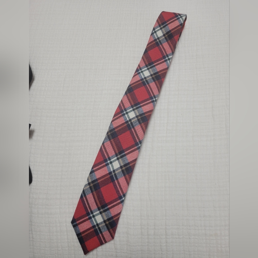 Nautica Plaid Tartan Red and Blue Tie